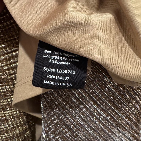 REVOLVE Line & Dot Jordie Mini Dress Shimmer Ruche Drape New Years Eve Gold Sz S - Picture 13 of 14